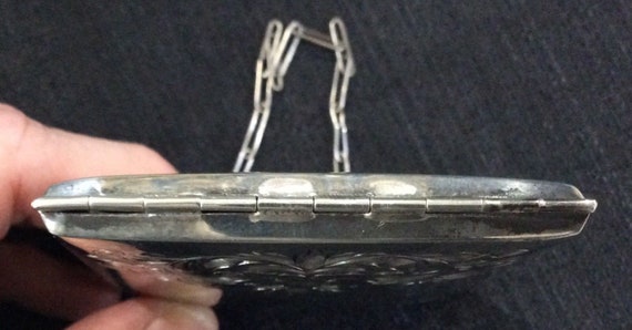 Vintage Sterling Silver 1920s Compact Purse: Art Deco Floral
