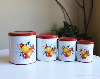 Vintage Decoware Tin Canister Set