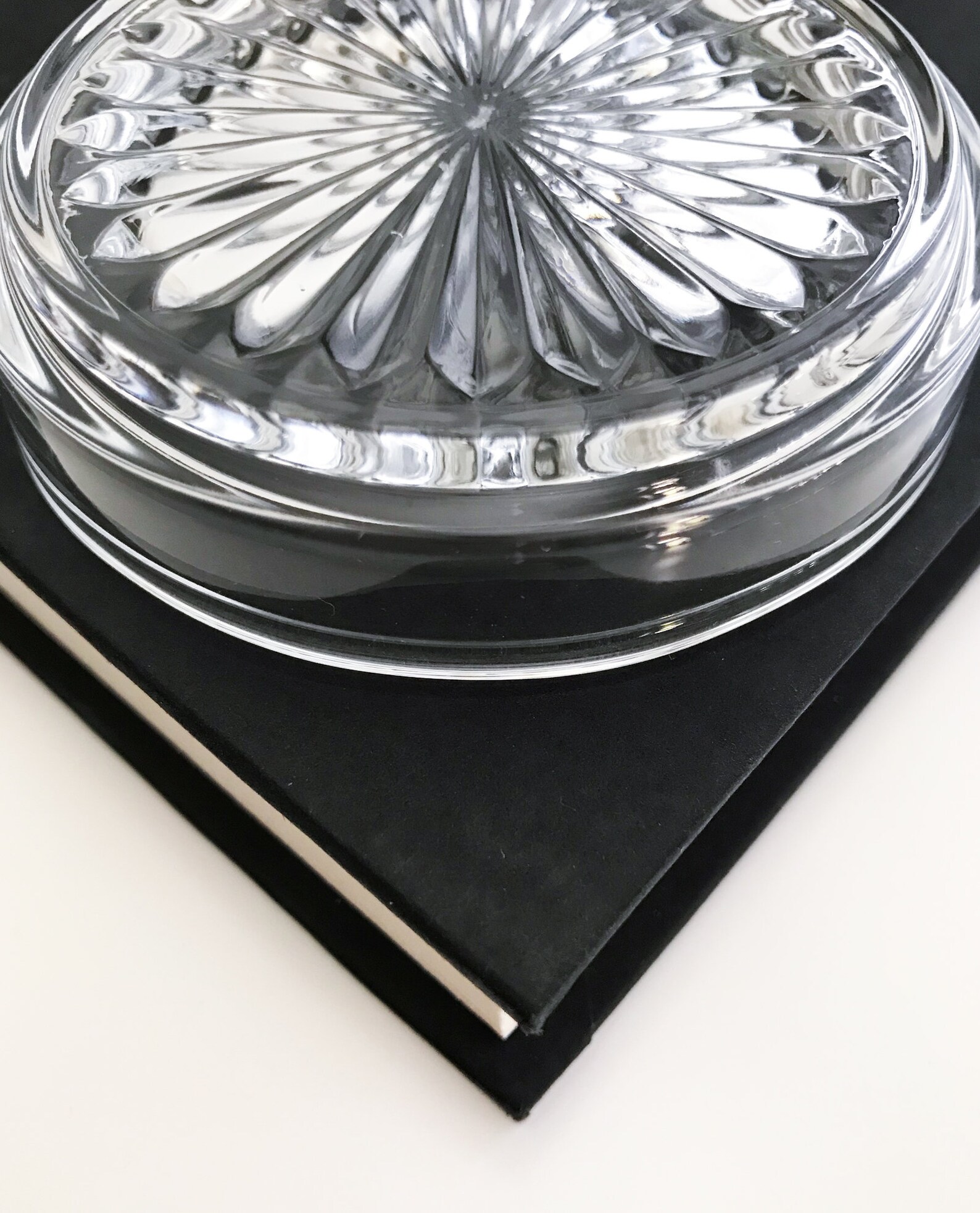 Vintage Round Clear Glass Coaster Set Etsy