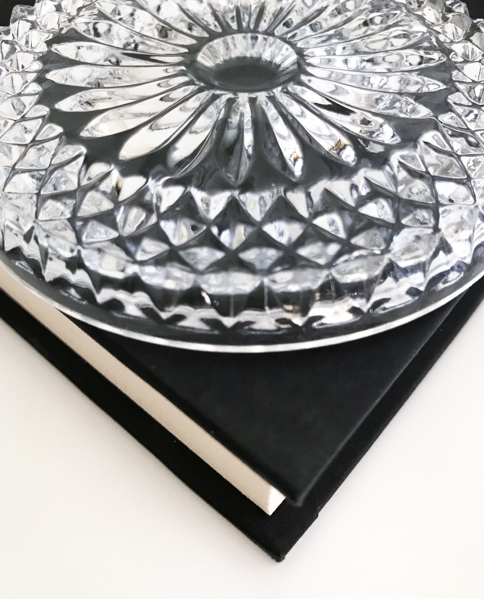 Vintage Round Clear Glass Coaster Set Etsy