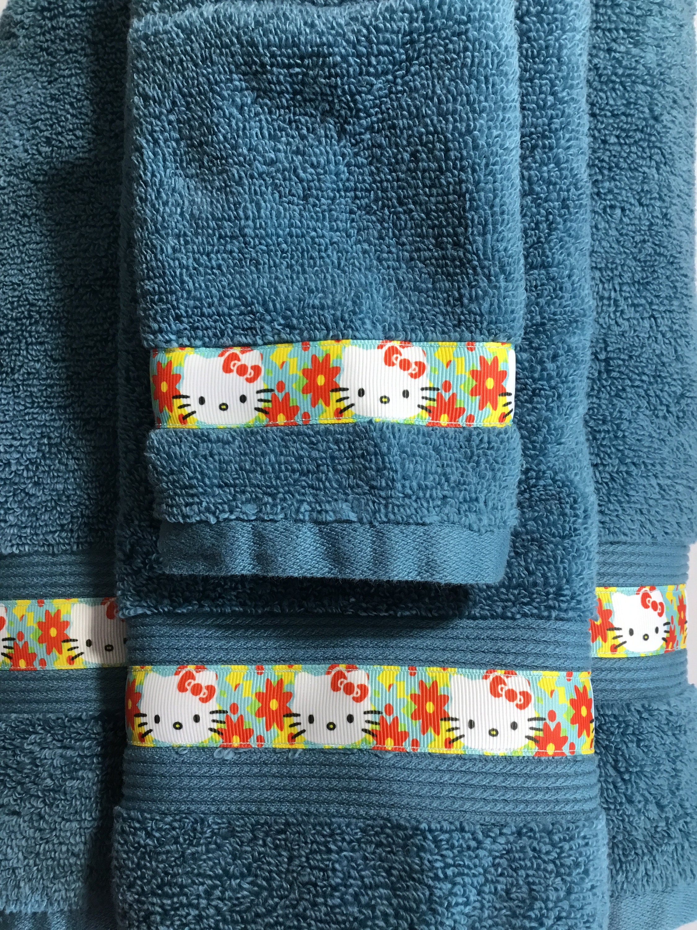 Hello Kitty 3pc Bathroom Towel Set Hello Kitty Bathroom | Etsy