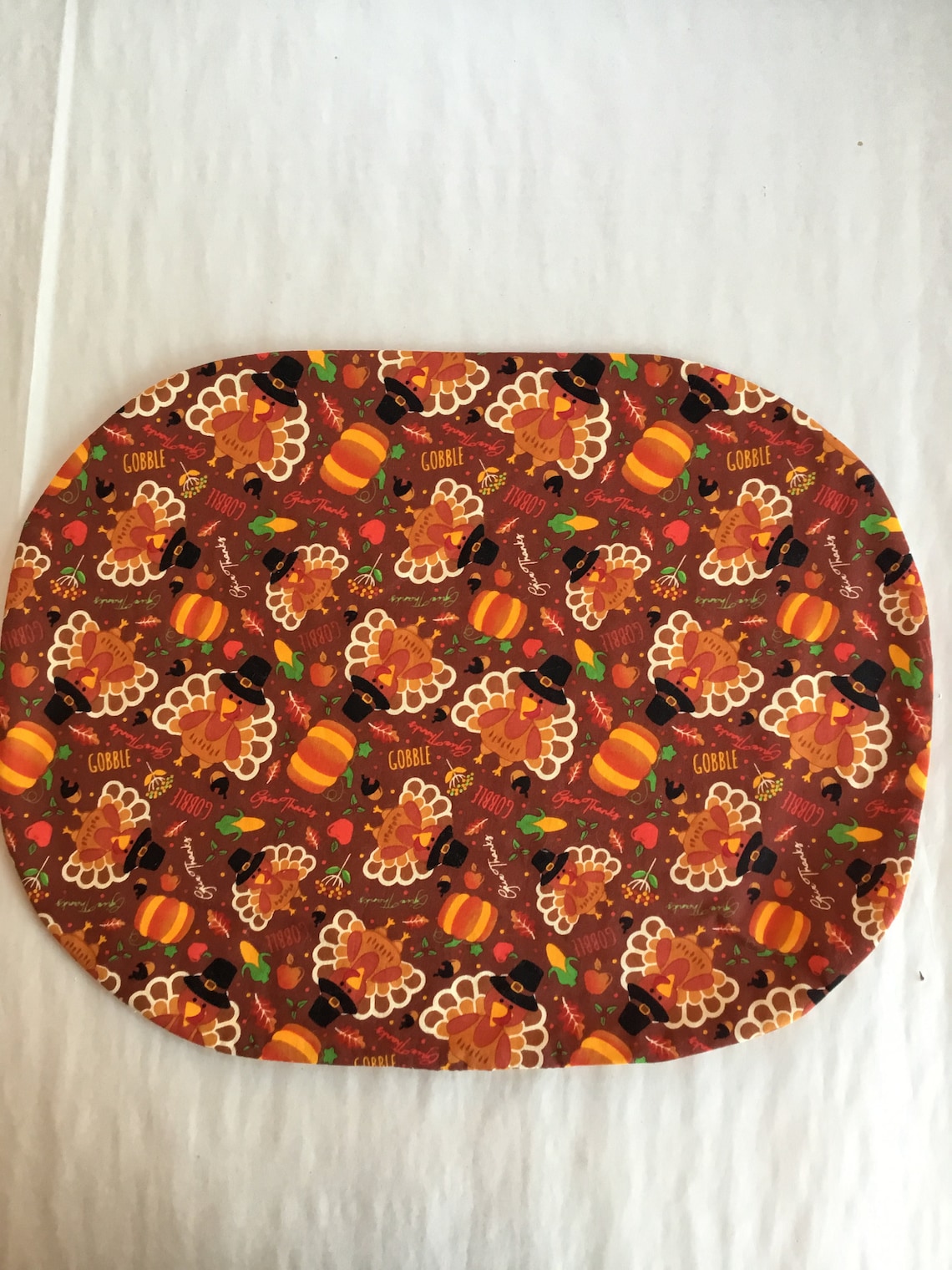 Turkey Placemat/Set of 4 Thanksgiving Placemat Oval Etsy