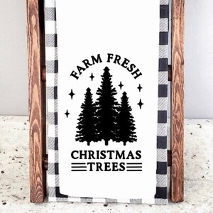Farm Fresh Christmas Trees - Winter/Christmas Flour Sack Towel/Tea Towel - Christmas Gift