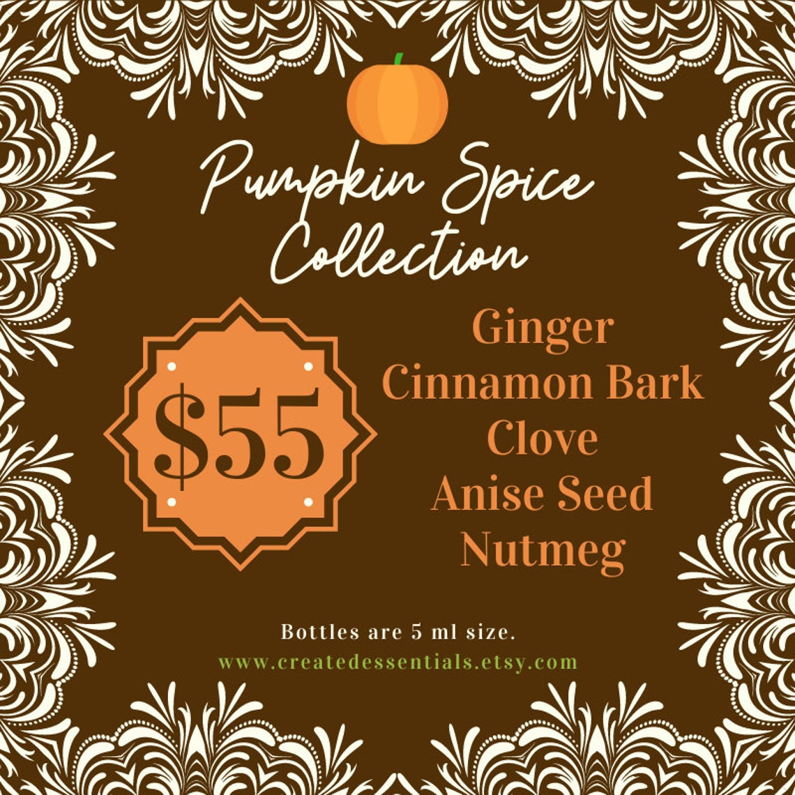 Pumpkin Spice Essential Oils Set, Pure Essential Oils Pumpkin Spice Kit