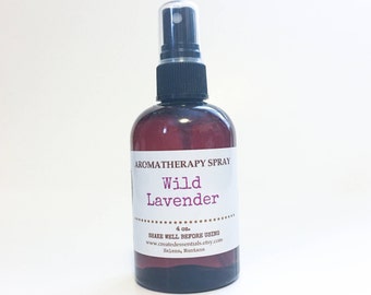 Spray de aromaterapia WILD LAVENDER hecho con aceites esenciales puros / spray de habitación de aceite esencial / ambientador natural / spray de lino de lavanda