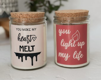 Valentine's Day Gift Soy Candle | Love Candle Gift with Message|  Gifts for Her | Galentine's Gift | You Light Up My Life