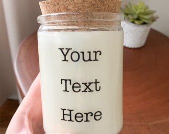 Chosen Text any Colour Any Text Candle Company Candle Personalised Your Name Candle Your words Here Candle Your Logo Custom Candle