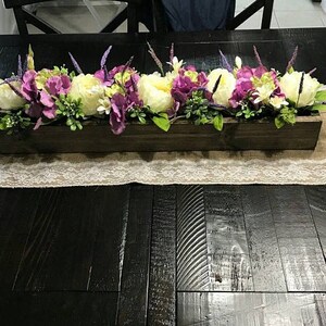 Burlap Table Runner with Ivory Lace, Rustic Wedding Decor, 12" Wide image 3