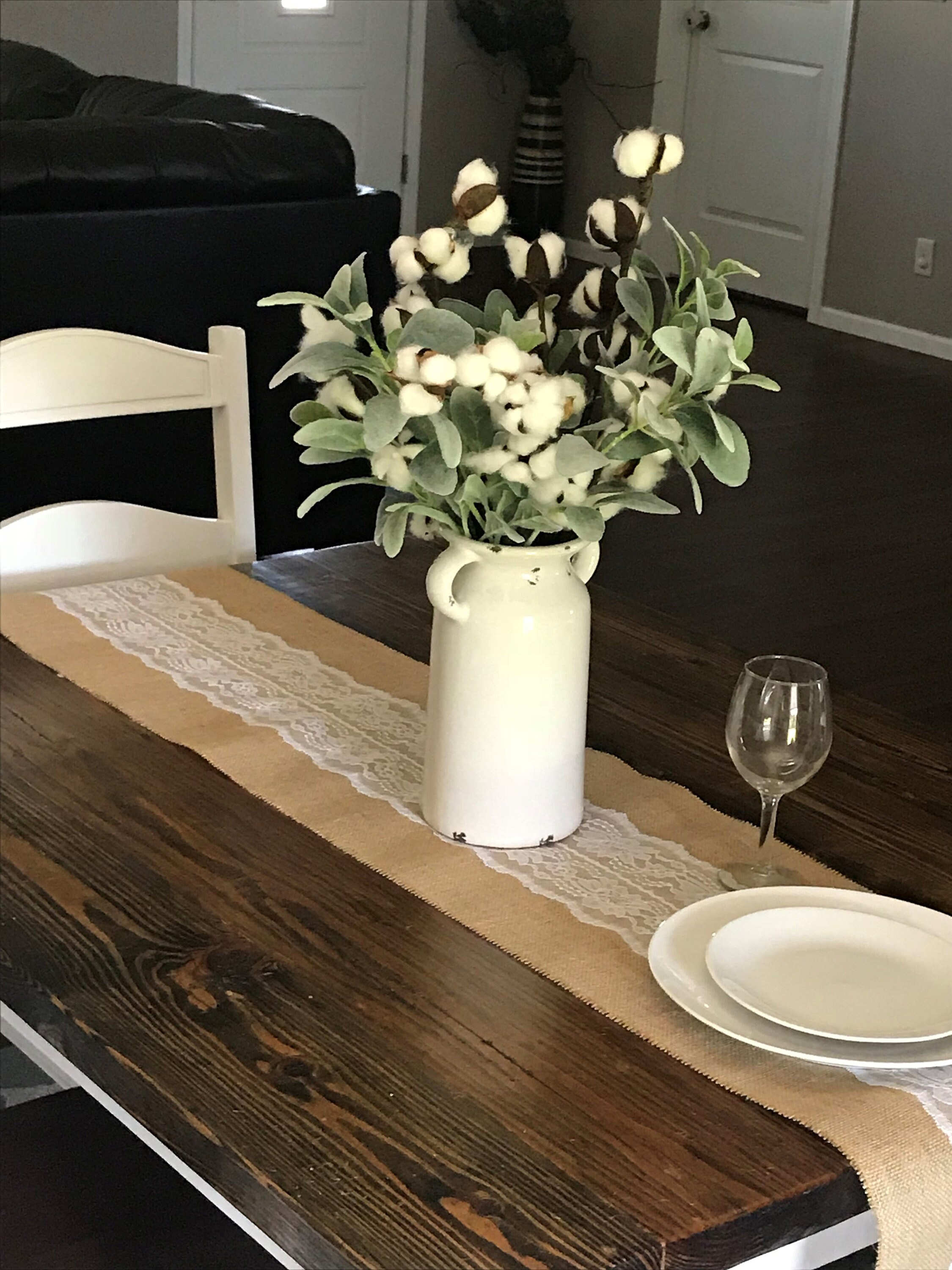 Burlap Table Runner, Ivory Lace Center, Rustic Wedding Decor, 12 in ...