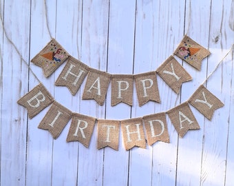 Happy Birthday Mini Burlap Banner