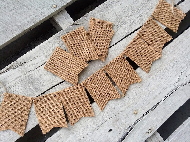 Blank Mini Burlap Banner DIY Burlap Banner for Home and Party Etsy