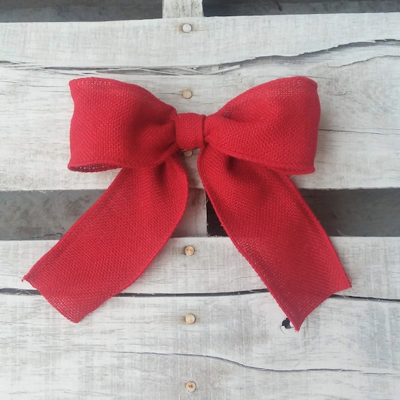 red burlap ribbon