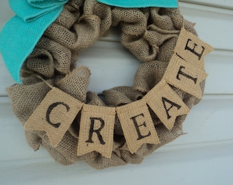 Custom Mini Burlap Banner, Personalized Rustic Decor