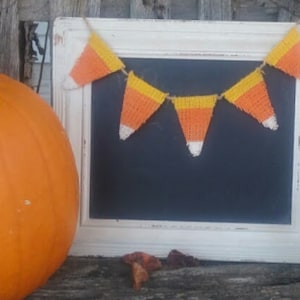 Candy Corn Burlap Mini Banner, Fall Halloween Decor
