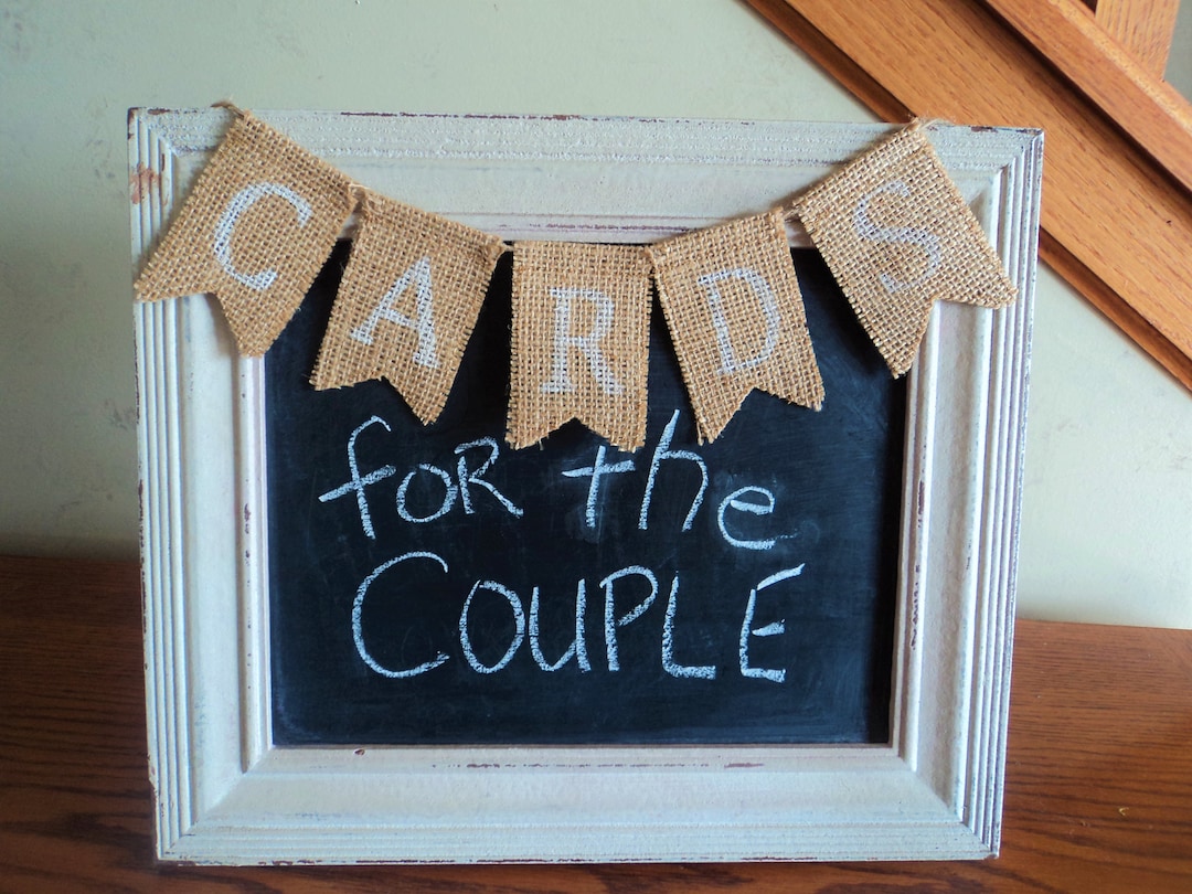 Rustic Burlap Wedding Banner, Cards or Gifts, Party Decor - Etsy