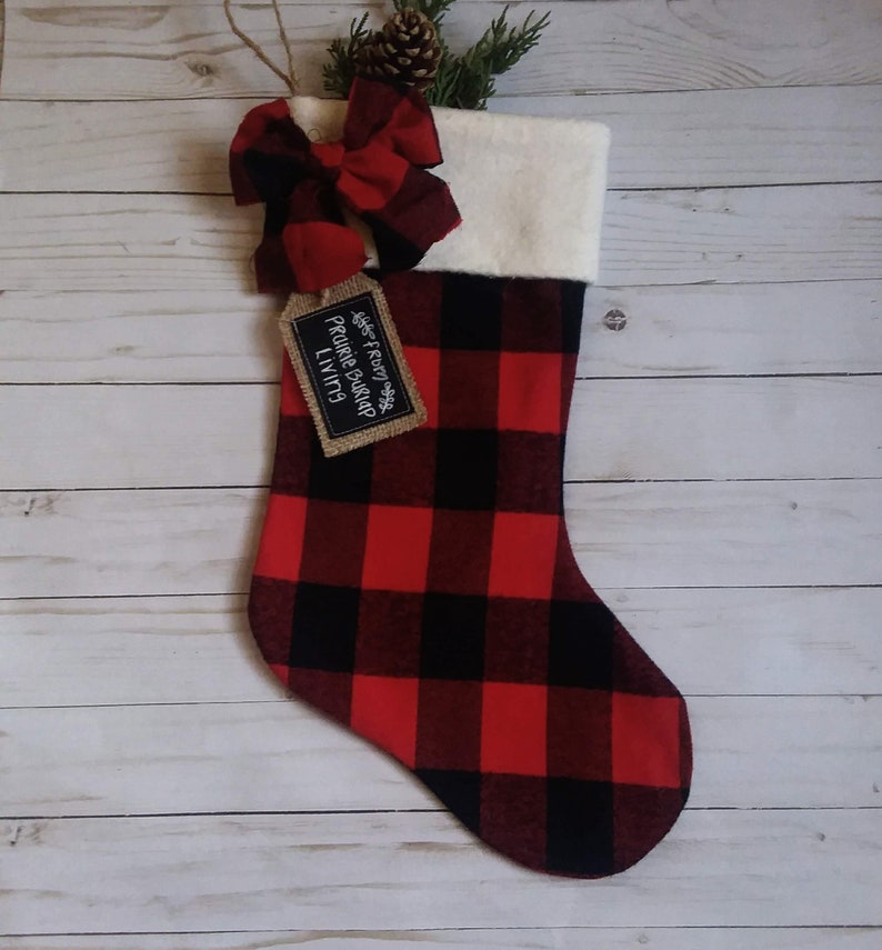 Burlap christmas stockings
