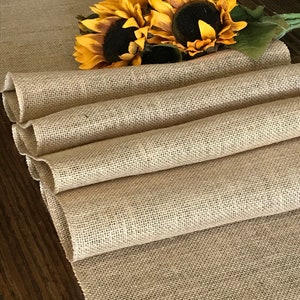 Plain Burlap Table Runner 14 inch wide for Rustic, Country, Barn Wedding Reception - Farmhouse Table Decor - Holiday Party Table Runner