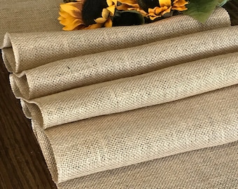 Plain Burlap Table Runner 14 inch wide for Rustic, Country, Barn Wedding Reception - Farmhouse Table Decor - Holiday Party Table Runner