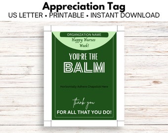 Appreciation Gift Tag Bundle | Nurse's Week |Appreciation Week | Printable
