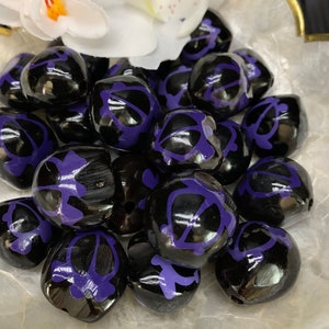 LOOSE Kukui Nuts  Hawaiian Kukui Nuts Loose for Lei Making and Kukui Nut Crafts Hawaiian TURTLE Honu PURPLE 10 pcs