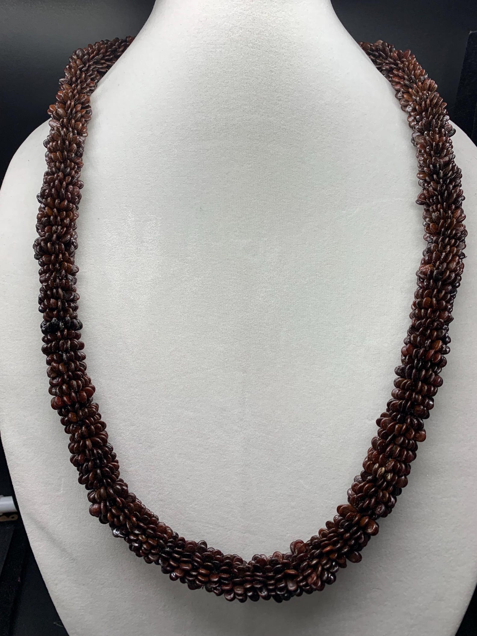 Hawaiian Koa Seed Lei Necklace Ipil Ipil Seed Lei BROWN Kukui Lei