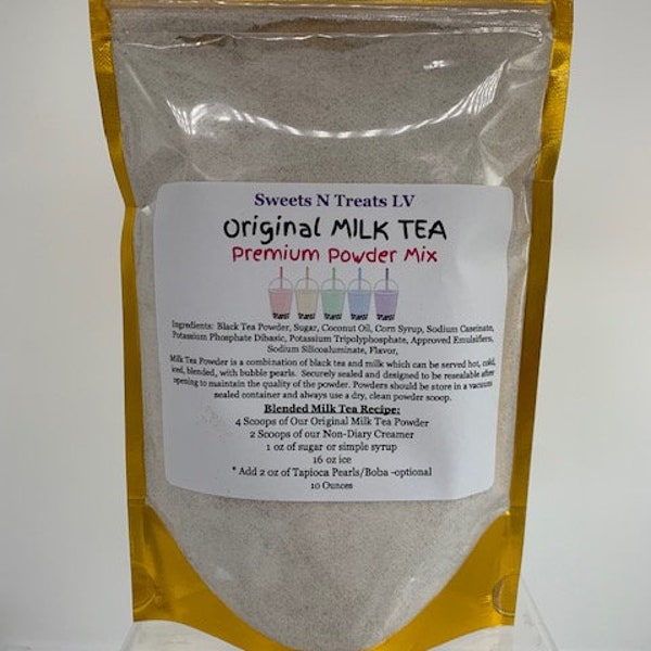Premium Original MILK TEA Powder Mix Boba Bubble Tea Tapioca Pearl Latte Smoothie Slushy 10 oz