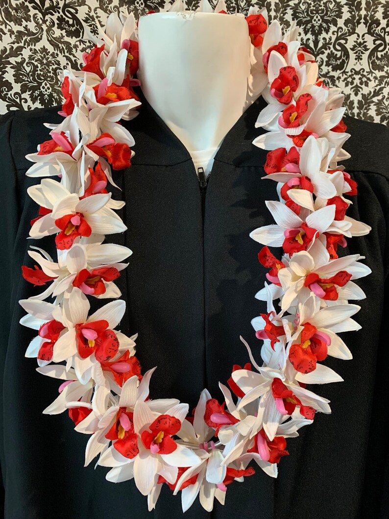 Class of 2023 Hawaiian ORCHID Flower Lei Fabric Flower Lei Etsy