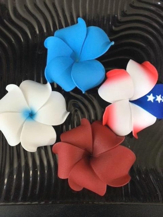 Hawaiian Plumeria FOAM Flower Hair CLIP Wedding Clip Graduation