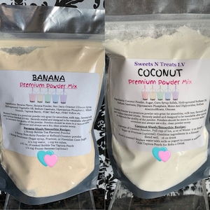 Premium COCONUT Powder BANANA Powder Boba Bubble Tea Tapioca Pearl Smoothie Slushy 12 oz