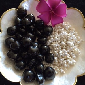 Hawaiian Kukui Nut Mongo Shell Lei Making Kit DIY Lei Making Kit Hawaiian Lei Making Kit Graduation Lei Wedding Lei BLACK WHITE