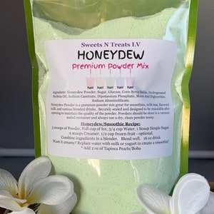 Premium HONEYDEW Powder Mix Boba Bubble Tea Tapioca Pearl Smoothie Slushy 10 oz