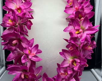 Class of 2026 Hawaiian ORCHID Flower Lei Fabric Flower Lei Graduation Lei Wedding Lei Birthday Lei Hawaiian Artificial Flower Lei PURPLE