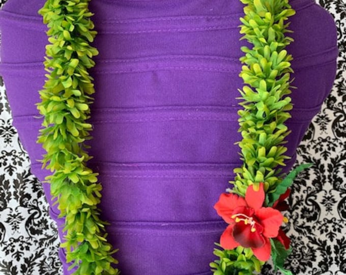 Class of 2024 Hawaiian Green Rose Flower Lei Fabric Flower Lei