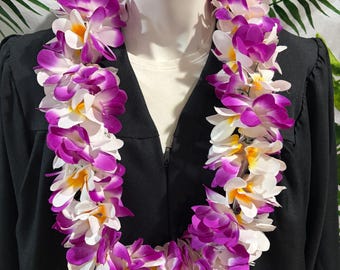 Class of 2026 Hawaiian Plumeria Flower Lei Fabric Flower Lei Graduation Lei Wedding Lei Birthday Lei Hawaiian ARTIFICIAL Flower Lei PURPLE