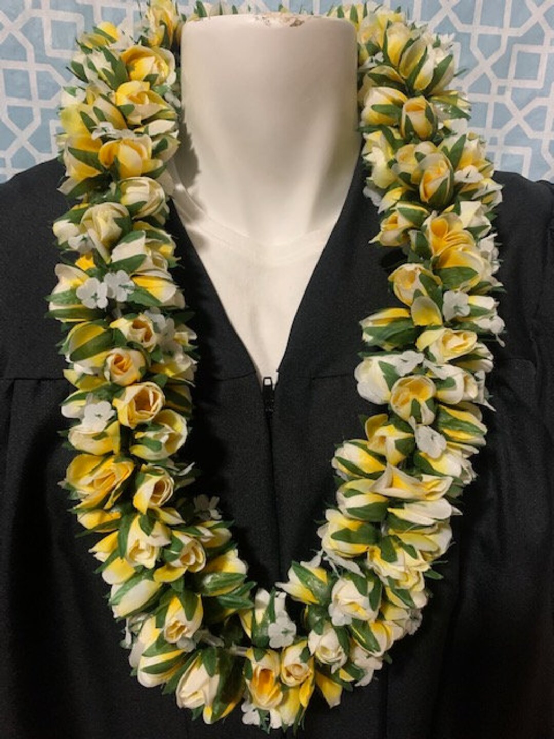 Class of 2024 Hawaiian Rose Flower Lei Fabric Flower Lei Graduation Lei