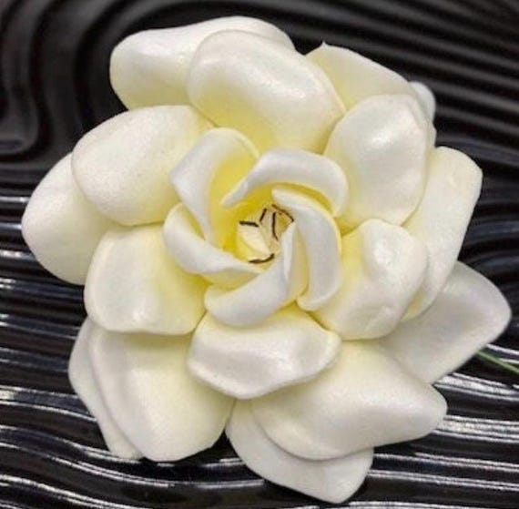 Gardenia FOAM Flower Hair Pick Wedding Flower Hair Pick Graduation Hair Pick  Flower Hair Pick Gardenia Hair Pick WHITE YELLOW 2.5" Inch
