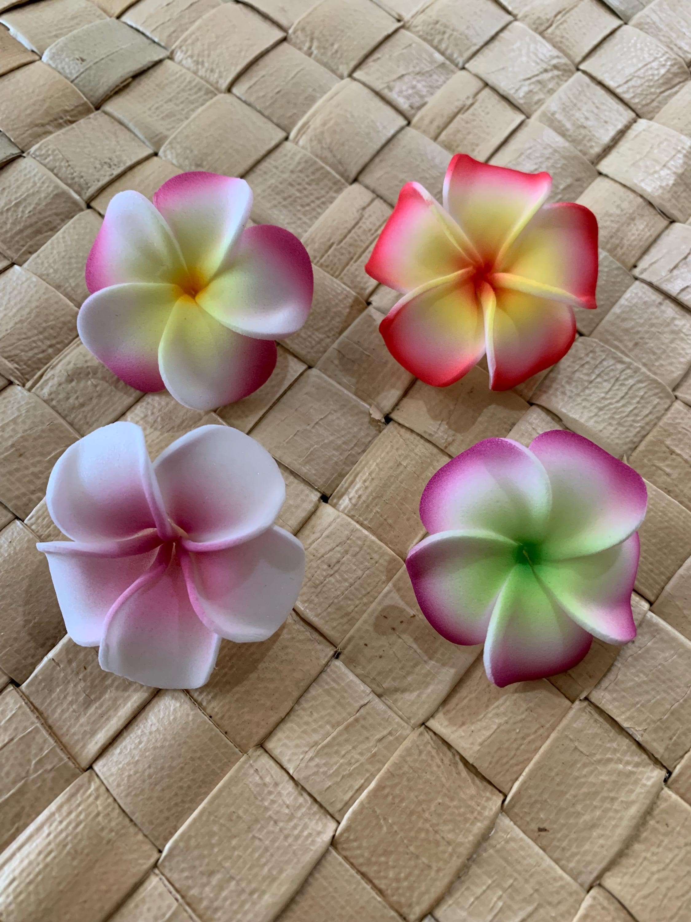 Hawaiian Plumeria FOAM Flower Hair PICK Wedding Pick Graduation