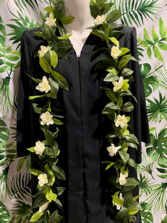 Class of 2026 - Fabric Tuberose Lei - Light Yellow Maile, Hawaiian