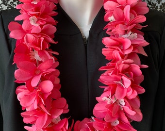 Class of 2026 Hawaiian Plumeria Flower Lei Fabric Flower Lei Graduation Lei Wedding Lei Birthday Lei Hawaiian Artificial Flower Lei PINK