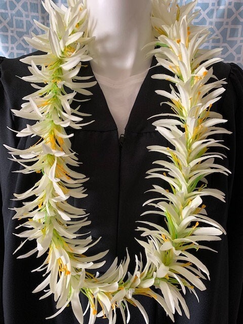 Hawaiian Silk Maile & Orchid Lei. Perfect for Any Tropical Occasions.  Perfect Piece Forall Ages. Aloha Lei. artificial 