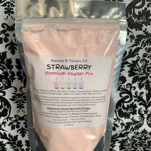 Premium STRAWBERRY Powder Mix Boba Bubble Tea Tapioca Pearl Smoothie Slushy 10 oz