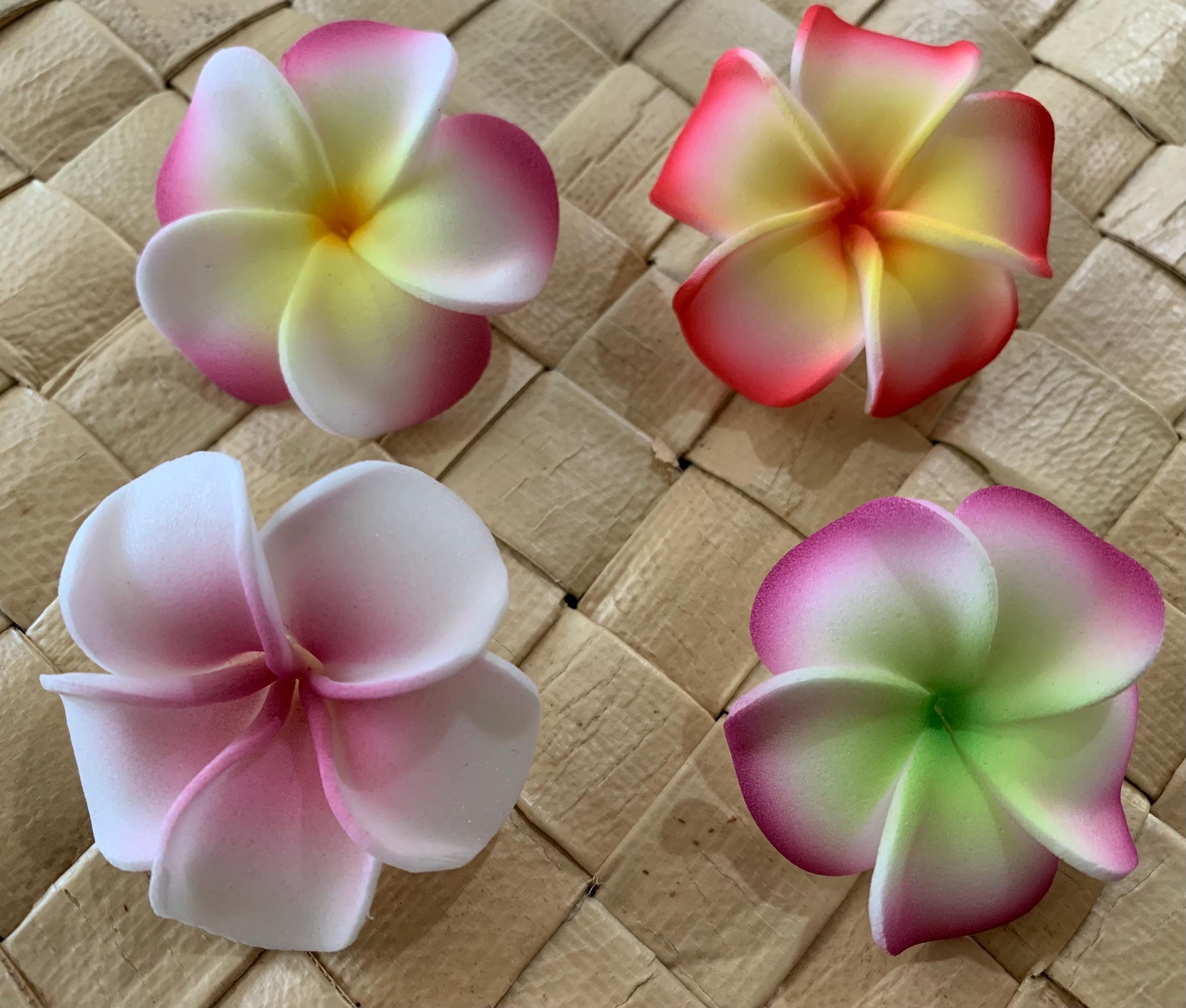 Hawaiian Plumeria FOAM Flower Hair PICK Wedding Pick Graduation