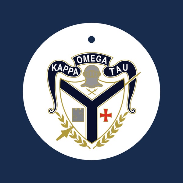 Kappa Omega Tau Fraternity at Baylor University Shield Christmas Ornament - ΚΩΤ - KOT - Personalized - Waco, TX - Bears - Free Shipping