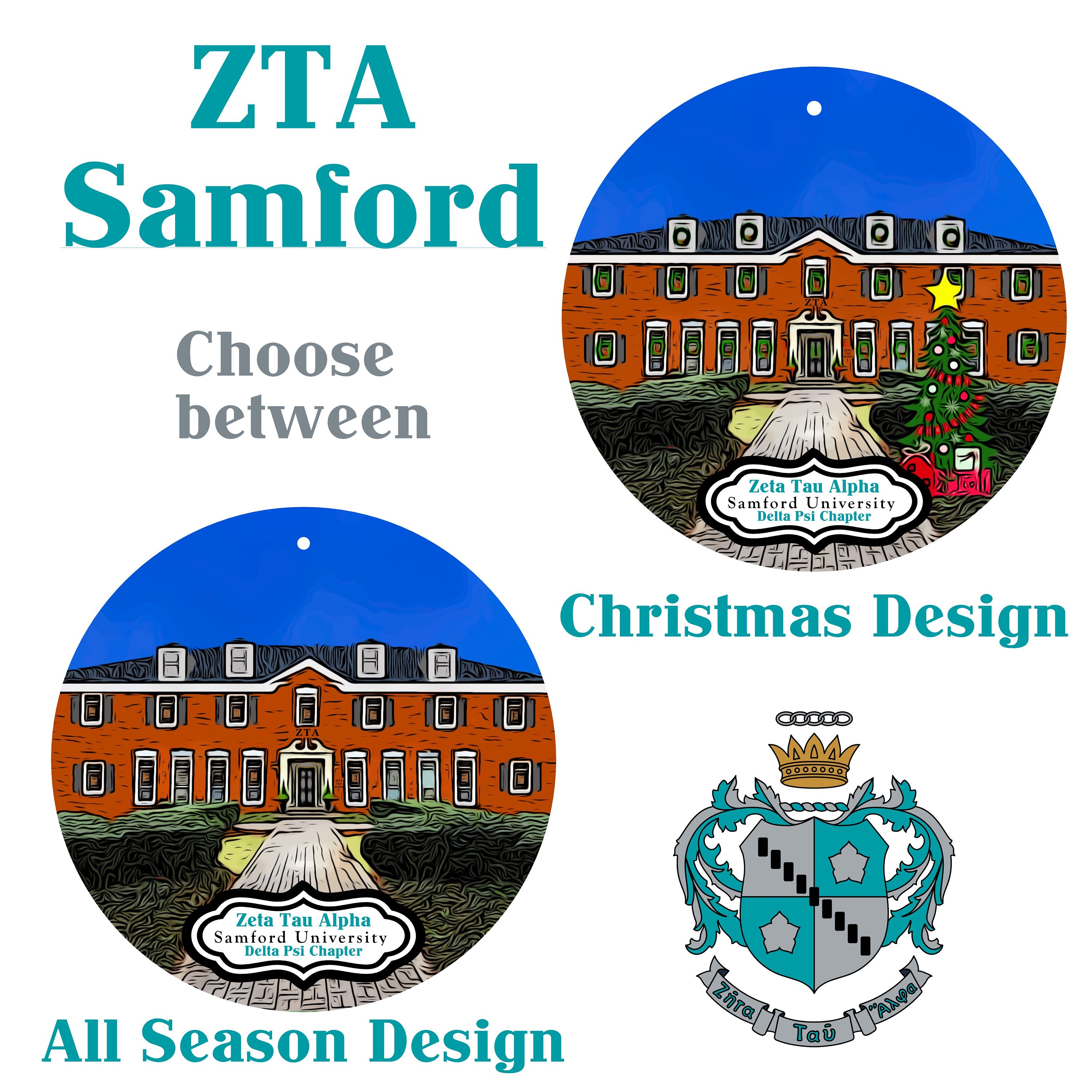 Zeta Tau Alpha Sorority House at Samford University Christmas Etsy