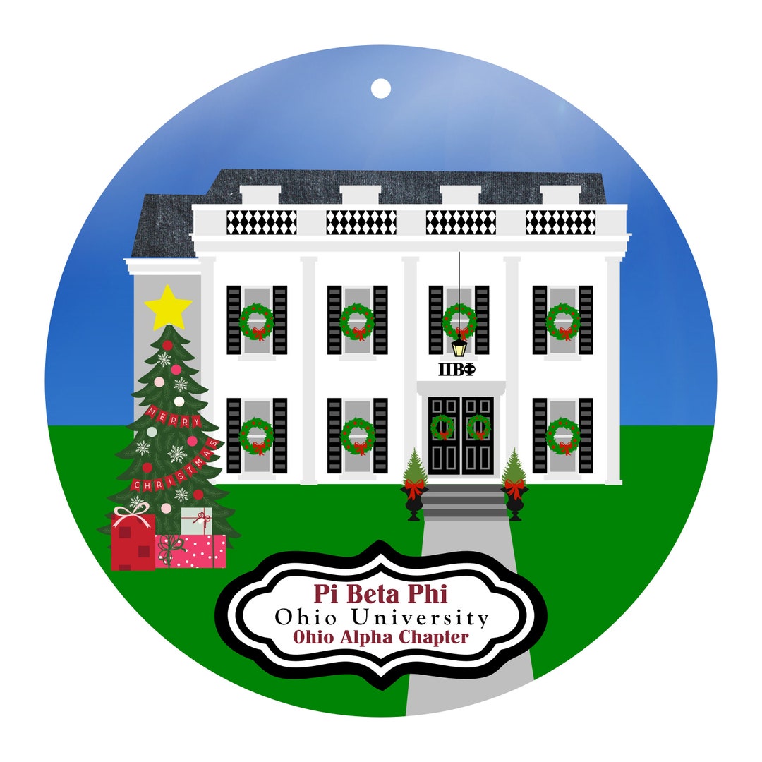 Pi Beta Phi Sorority House at Ohio University Christmas Ornament Ohio