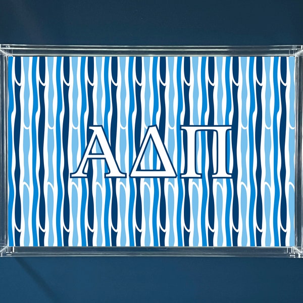 Adorable ΑΔΠ Acrylic Tray in Bamboo or Lion Design- Perfect for keys, phone, catch-all, jewelry, desk, and dorm - ADPi - Alpha Delta Pi