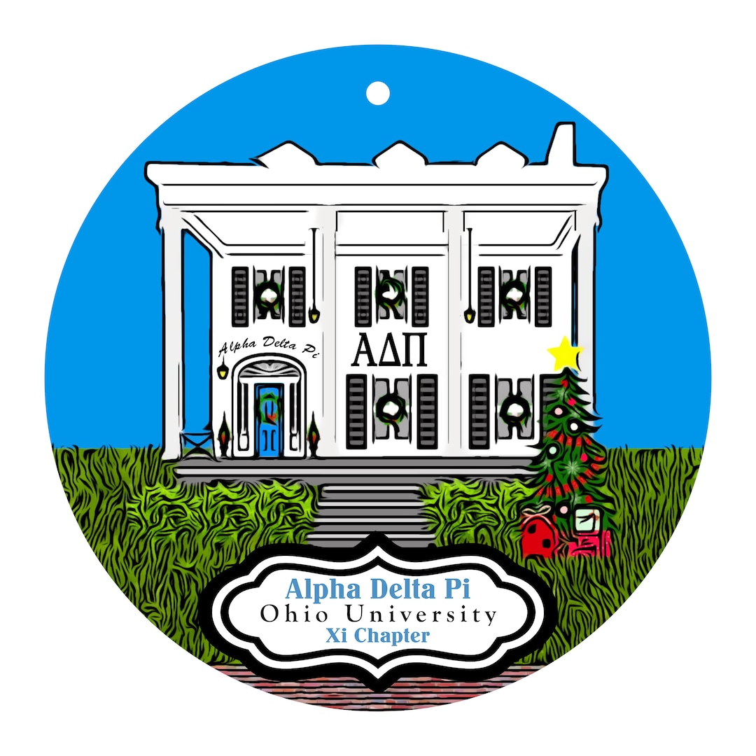 Alpha Delta Pi Sorority House at Ohio University Christmas Ornament Xi