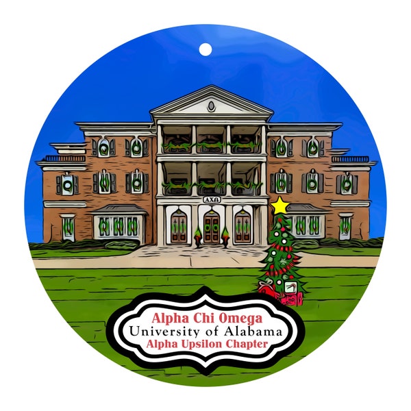 Alpha Chi Omega House University of Alabama Etsy