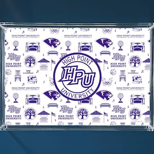 Classic High Point University Toile Pattern Acrylic Tray - Perfect catch-all for keys, phone, wallet, jewelry- Desk - Dorm - Graduation  HPU