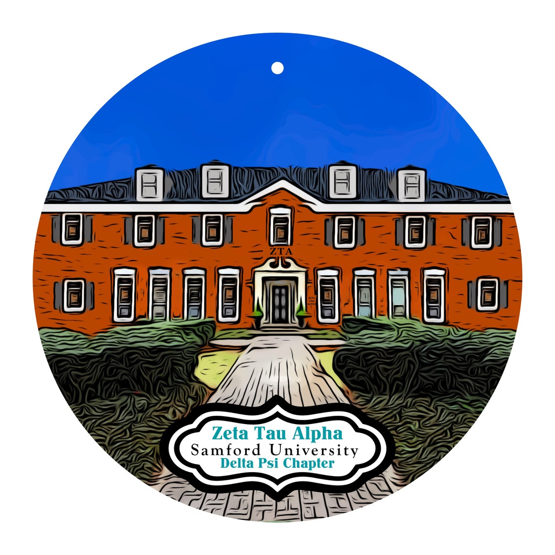 Zeta Tau Alpha Sorority House at Samford University Christmas Etsy